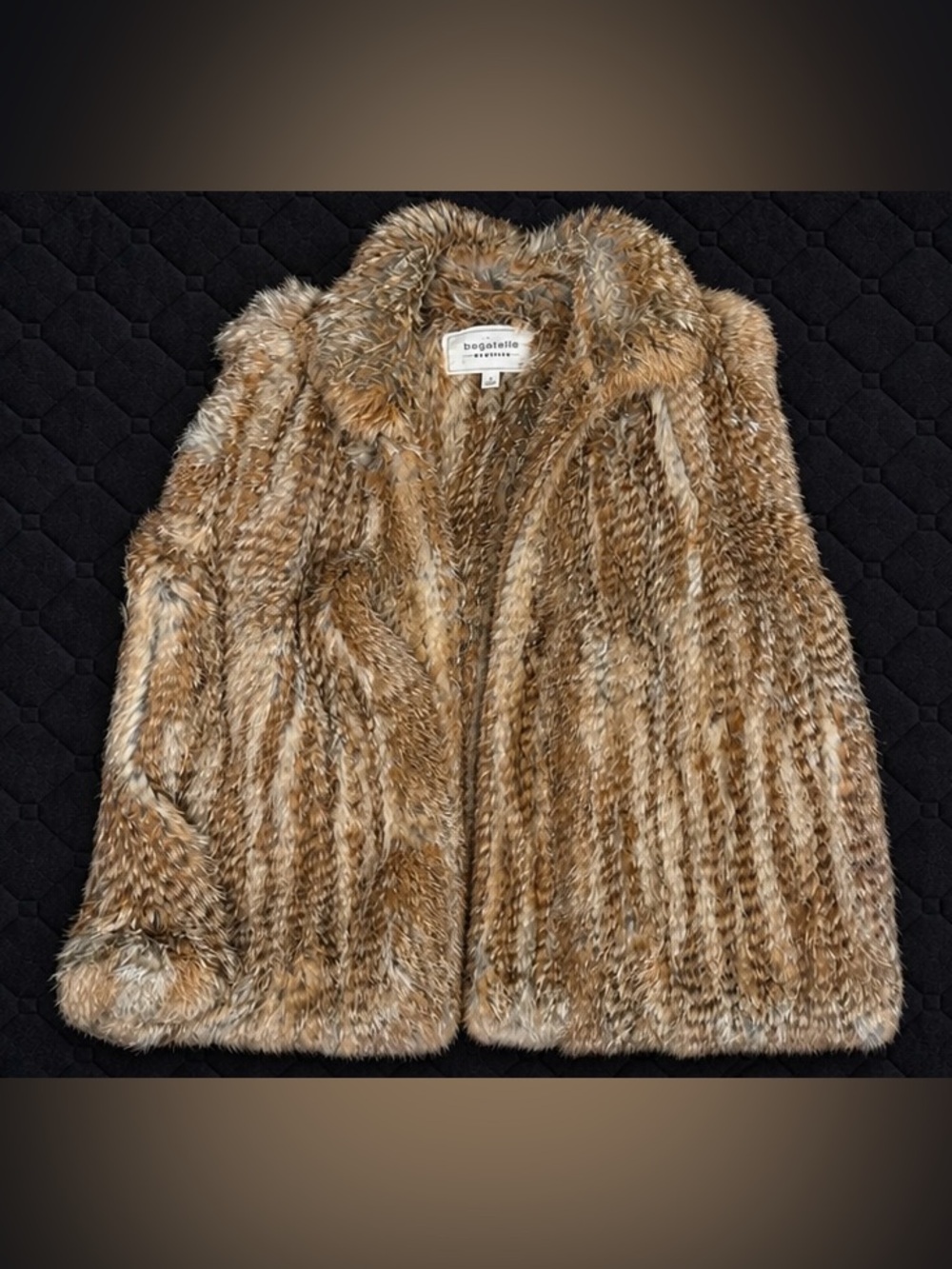 Bagatelle Heritage Rabbit Fur Vest Women’s Small Neutral Boho Layering - Picture 3 of 6
